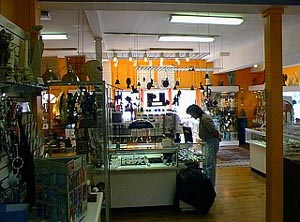 Interior of Pyramid Books store