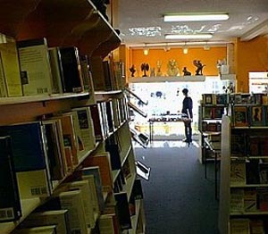 Interior of Pyramid Books store - book section